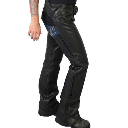 Milwaukee Leather USA MADE MLCHL5001 Women's Black 'Shade' Premium Leather Motorcycle Chaps