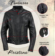 Milwaukee Leather USA MADE MLJKL5002 Women's Black Pristine Premium Motorcycle Leather Jacket