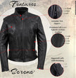 Milwaukee Leather USA MADE MLJKL5003 Women's Black Serene Clean Cut Premium Motorcycle Leather Jacket