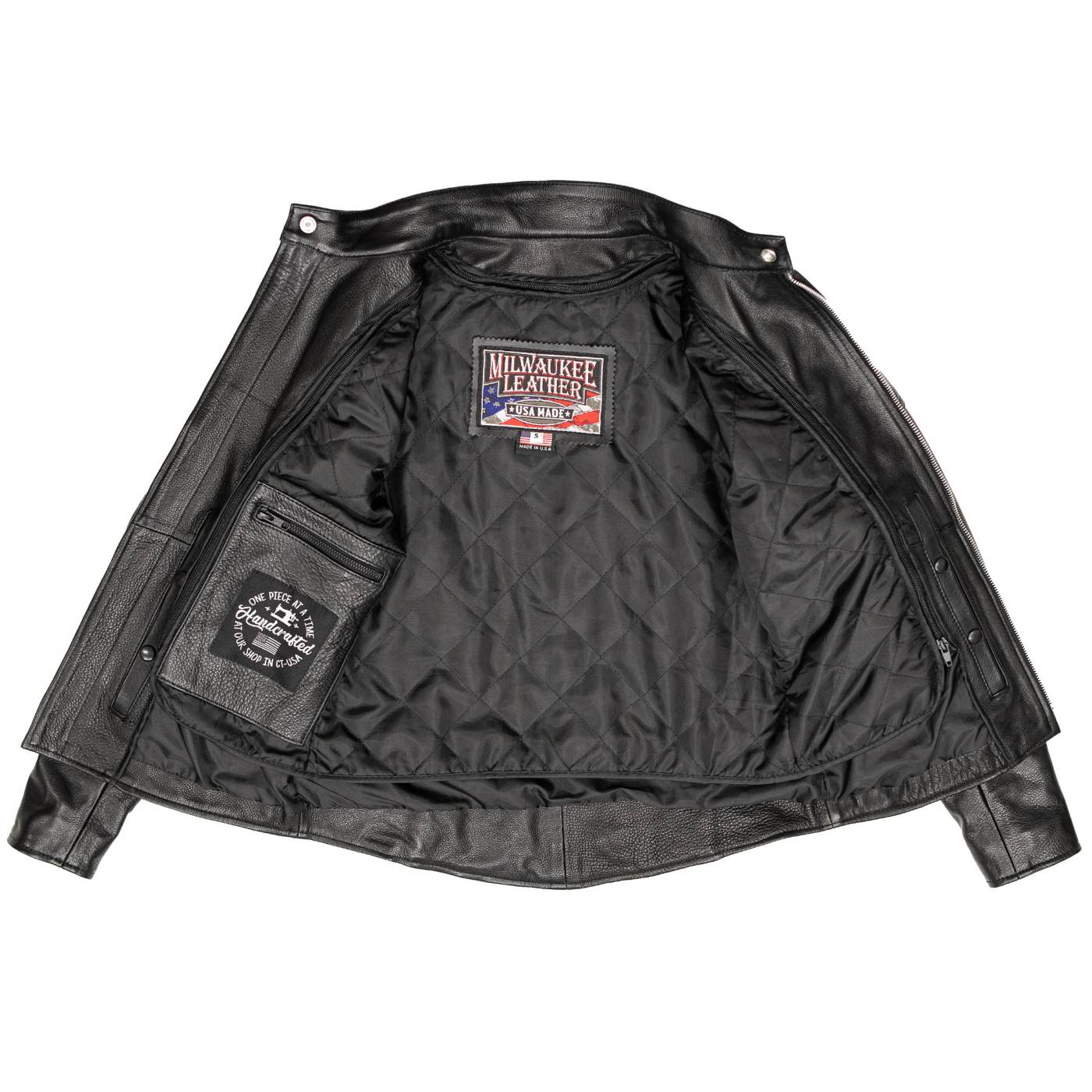 Milwaukee Leather USA MADE MLJKL5001 Women's Black Foxy Premium Motorcycle Leather Jacket with Vents