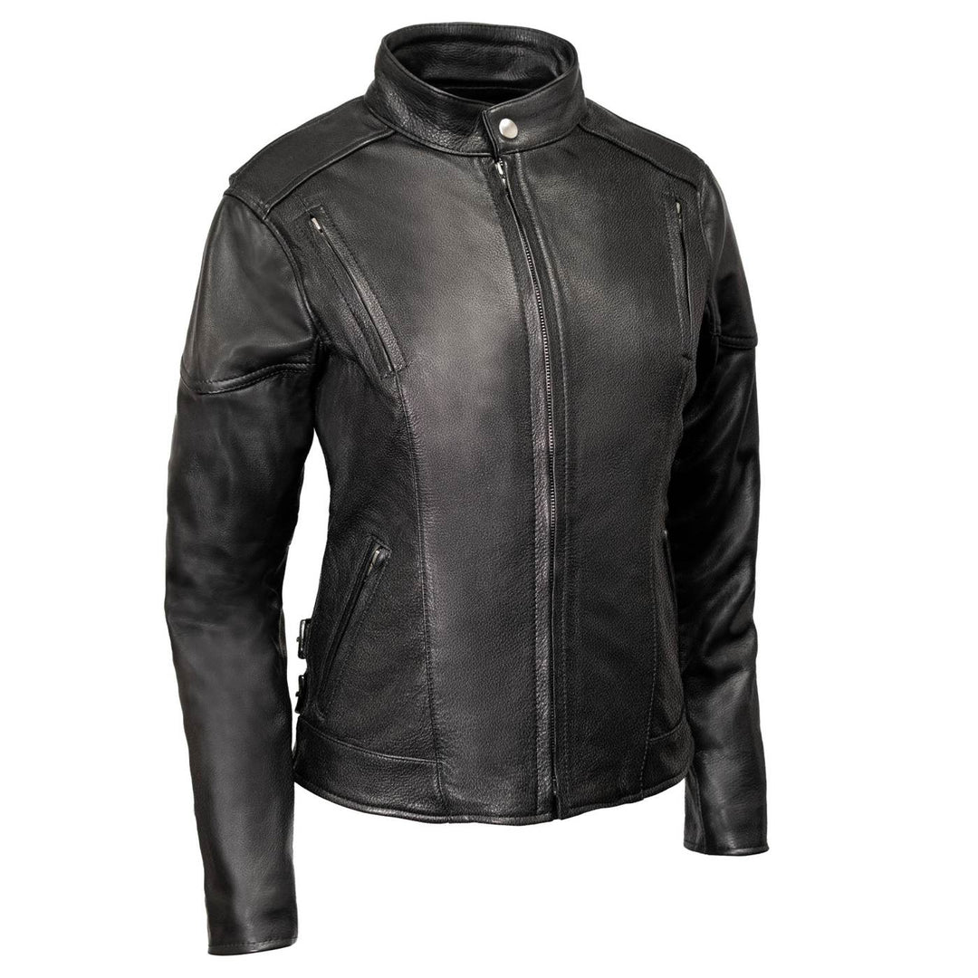 Milwaukee Leather USA MADE MLJKL5001 Women's Black Foxy Premium Motorcycle Leather Jacket with Vents