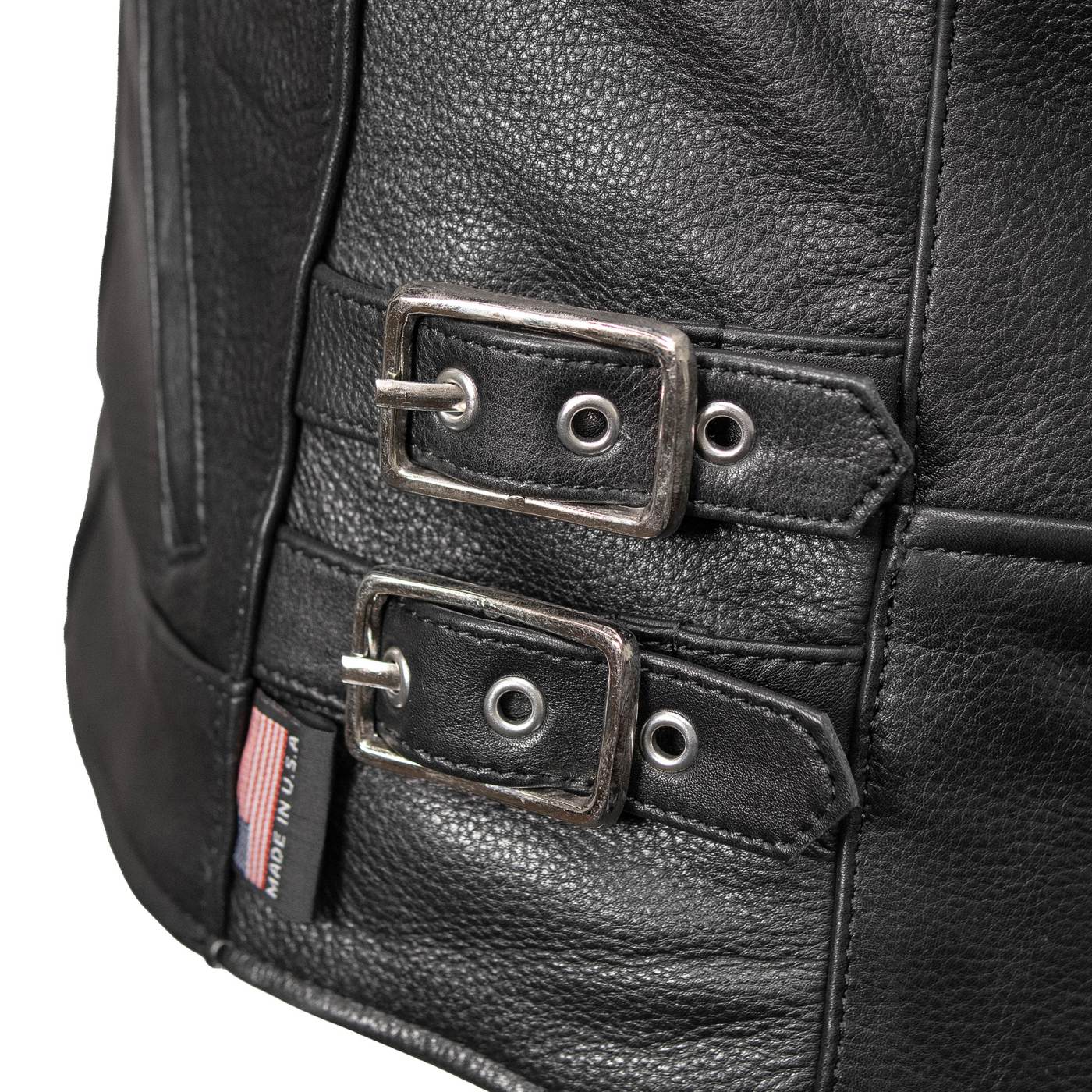 Milwaukee Leather USA MADE MLJKL5001 Women's Black Foxy Premium Motorcycle Leather Jacket with Vents