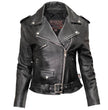 Milwaukee Leather USA MADE MLJKL5004 Women's Black The Flaunt Premium Classic Motorcycle Style Leather Jacket