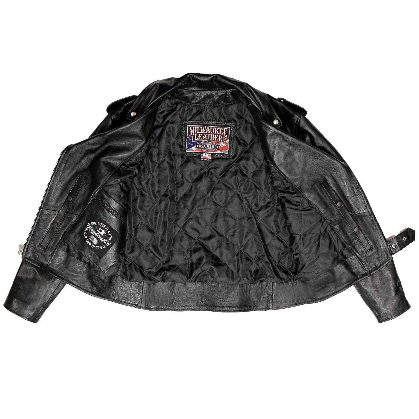 Milwaukee Leather USA MADE MLJKL5004 Women's Black The Flaunt Premium Classic Motorcycle Style Leather Jacket