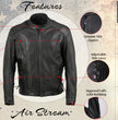 Milwaukee Leather USA MADE MLJKM5002 Men's Black Air Stream Vented Premium Leather Motorcycle Jacket with Side Laces