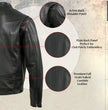 Milwaukee Leather USA MADE MLJKM5006 Men's Black Rumble Premium Leather Motorcycle Jacket