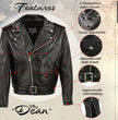 Milwaukee Leather USA MADE MLJKM5009 Men's Black The Dean Premium Leather Throwback Motorcycle Jacket