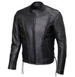Milwaukee Leather USA MADE MLJKM5002 Men's Black Air Stream Vented Premium Leather Motorcycle Jacket with Side Laces