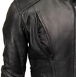 Milwaukee Leather USA MADE MLJKM5002 Men's Black Air Stream Vented Premium Leather Motorcycle Jacket with Side Laces