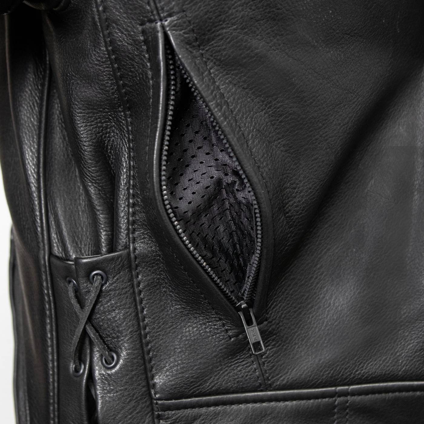 Milwaukee Leather USA MADE MLJKM5002 Men's Black Air Stream Vented Premium Leather Motorcycle Jacket with Side Laces