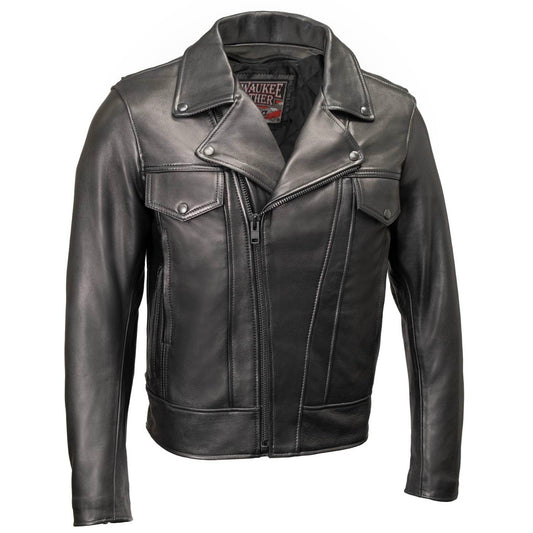Milwaukee Leather USA MADE MLJKM5008 Men's Black Revolve Premium Leather Vented Motorcycle Jacket