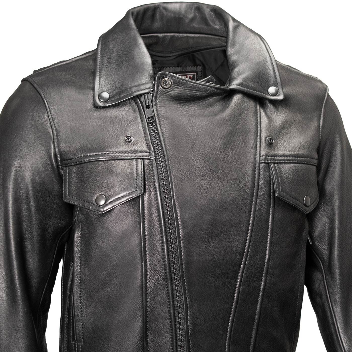 Milwaukee Leather USA MADE MLJKM5008 Men's Black Revolve Premium Leather Vented Motorcycle Jacket