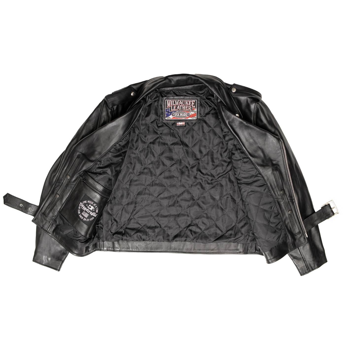 Milwaukee Leather USA MADE MLJKM5009 Men's Black The Dean Premium