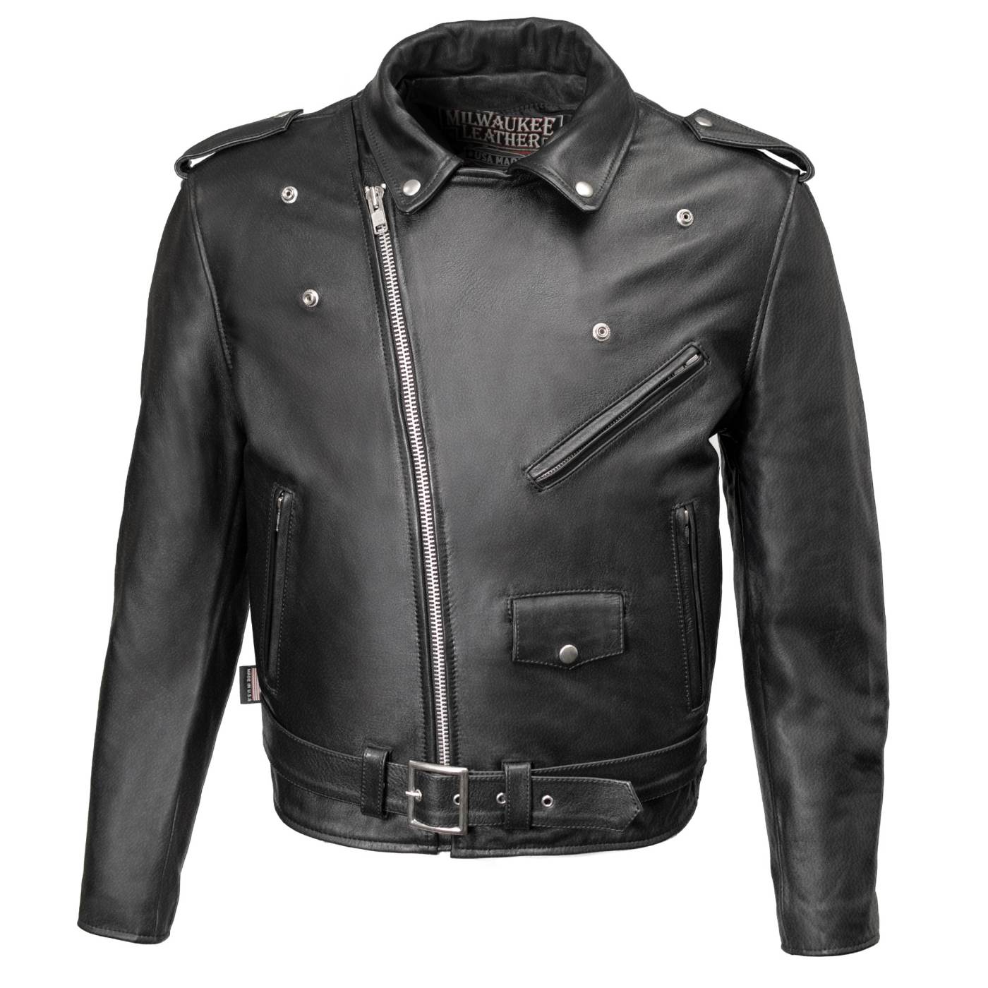 Milwaukee Leather USA MADE MLJKM5009 Men's Black The Dean Premium