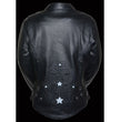 Milwaukee Leather ML2500 Women's Reflective Star Riveted Black Leather Jacket