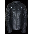 Milwaukee Leather ML2500 Women's Reflective Star Riveted Black Leather Jacket