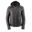 Milwaukee Leather Women's Vented Racer Leather Jacket with Removable Hoodie MLL2501