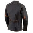Milwaukee Leather MLL2502 Women's 'Laser Cut' Distressed Black and Orange Scuba Style Racer Jacket