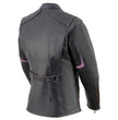Milwaukee Leather MLL2502 Women's 'Laser Cut' Distressed Black and Purple Scuba Style Racer Jacket