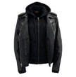 Milwaukee Leather MLL2503 Women's Black 'Bedazzled' Leather Moto Jacket with Hoodie