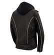 Milwaukee Leather MLL2503 Women's Black 'Bedazzled' Leather Moto Jacket with Hoodie