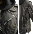 Milwaukee Leather MLL2503 Women's Black 'Bedazzled' Leather Moto Jacket with Hoodie