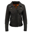 Milwaukee Leather MLL2525 Women's Black Leather Lightweight Lace to Lace Jacket