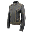 Milwaukee Leather MLL2527 Women's 'Elegant' Distressed Brown Detail Laced Leather Jacket