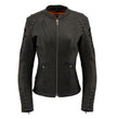 Milwaukee Leather MLL2535 Women's Black Leather Lightweight Scuba Racer Jacket