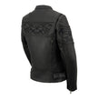 Milwaukee Leather MLL2540 Women's Crossover Black Leather Scooter Jacket w/ Reflective Skull Graphic