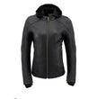 Milwaukee Leather MLL2545 Women's Lightweight Black Leather Jacket with Removable Hoodie