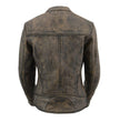 Milwaukee Leather MLL2550 Women's Scooter Distressed Brown Leather Vented Motorcycle Jacket