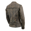 Milwaukee Leather MLL2550 Women's Scooter Distressed Brown Leather Vented Motorcycle Jacket