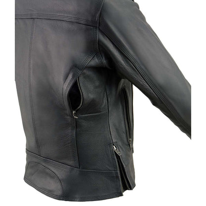 Milwaukee Leather MLL2552 Women's Cool-Tec Black Leather Scooter Triple Stitch Motorcycle Jacket