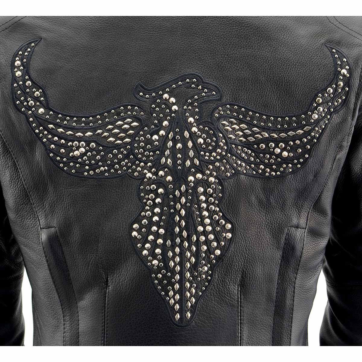 Milwaukee Leather MLL2570 Women's Black 'Phoenix Embroidered