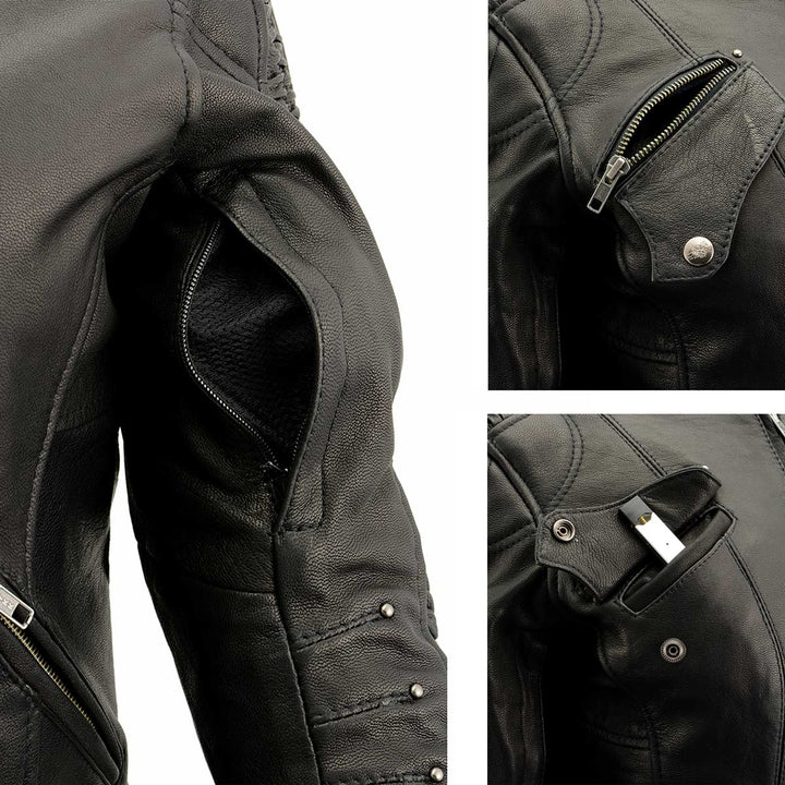 Milwaukee Leather MLL2571 Womens Black and Pink &