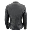 Milwaukee Leather MLL2571 Ladies Black and Purple 'Crinkled Arm' Lightweight Racer Jacket