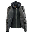 Milwaukee Leather MLL2575 Women's Black Leather Vented Motorcycle Jacket w/ Removable Hoodie