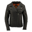 Milwaukee Leather MLL2581 Women's Black 'Classic' Leather Lightweight Long Length Vented Jacket