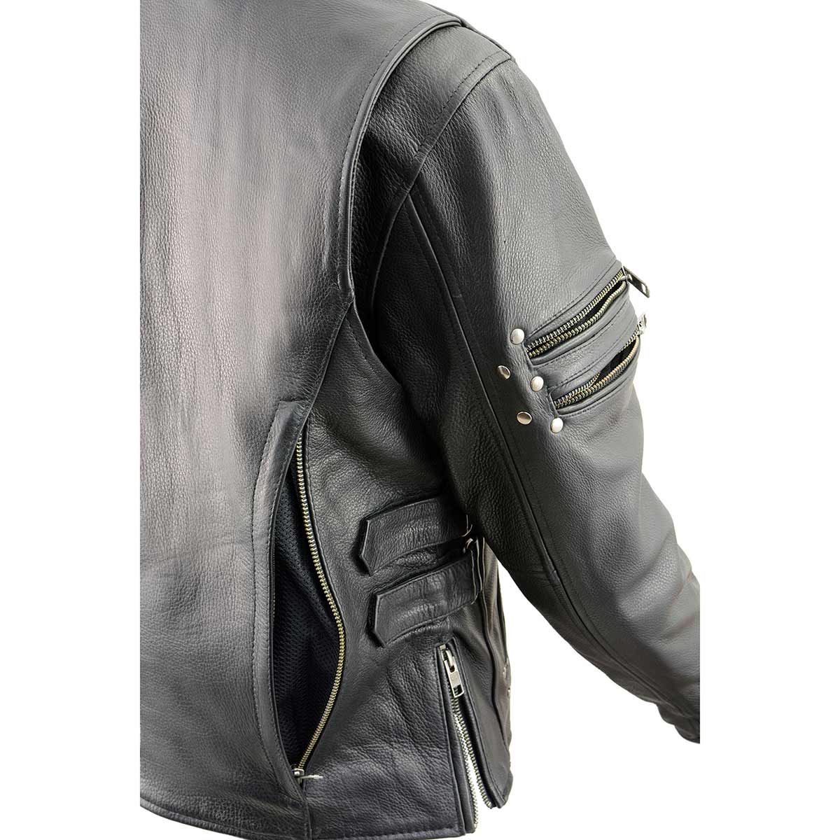 Milwaukee Leather MLL2585 Women's Black Motorcycle Premium Leather Jacket with Rivets
