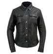 Milwaukee Leather MLL2600 Women's Black Premium Leather Shirt Style Jacket w/ Removable Liner
