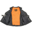 Milwaukee Leather MLL4500 Women's Classic Black Leather V-Neck Motorcycle Rider Vest w/ Side Laces