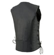 Milwaukee Leather MLL4500 Women's Classic Black Leather V-Neck Motorcycle Rider Vest w/ Side Laces