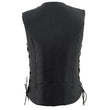Milwaukee Leather MLL4500 Women's Classic Black Leather V-Neck Motorcycle Rider Vest w/ Side Laces