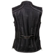 Milwaukee Leather MLL4507 Women's Black Leather Purple Accented Laser Cut Vented Scuba Style Motorcycle Rider Vest