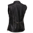 Milwaukee Leather MLL4507 Women's Black Leather Grey Accented Laser Cut Vented Scuba Style Motorcycle Rider Vest