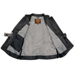 Milwaukee Leather MLL4507 Women's Black Leather Purple Accented Laser Cut Vented Scuba Style Motorcycle Rider Vest