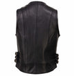 Milwaukee Leather MLL4510 Women's Premium Black Leather Motorcycle Rider Vest w/ Adjustable Side Buckle