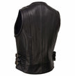 Milwaukee Leather MLL4510 Women's Premium Black Leather Motorcycle Rider Vest w/ Adjustable Side Buckle