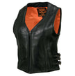 Milwaukee Leather MLL4510 Women's Premium Black Leather Motorcycle Rider Vest w/ Adjustable Side Buckle